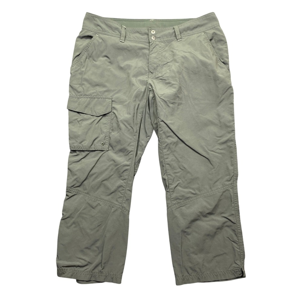 Columbia Womens Size 6 Omni-Shade Cargo Hiking Pants Green Capri Crop Outdoor